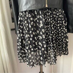 All Saints Black and White Floral Mini Skirt